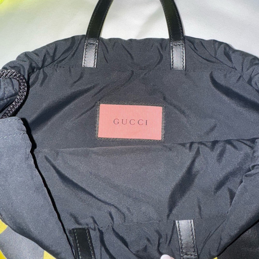 Gucci Black and Yellow Drawstring Backpack - Picture 9 of 9